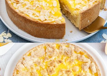 Apfelkuchen mit Vanillepudding