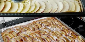 Fantastischer Apfelblechkuchen, schmeckt hervorragend