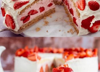 Quark-Sahne-Erdbeertorte ohne Backen 