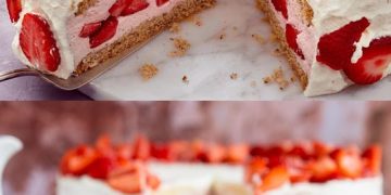 Quark-Sahne-Erdbeertorte ohne Backen 