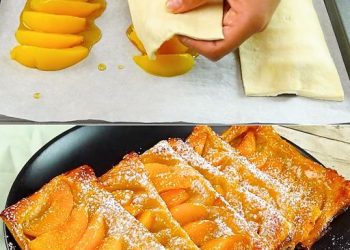 Pfirsich-Blätterteig: Das Rezept für Fruchtbonbons in wenigen Minuten fertig
