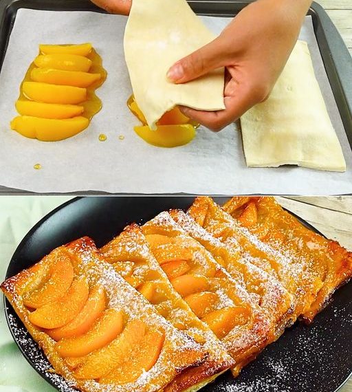 Pfirsich-Blätterteig: Das Rezept für Fruchtbonbons in wenigen Minuten fertig