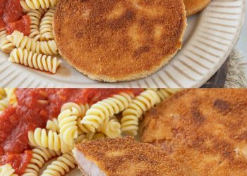 DDR Makkaroni mit Tomatensoße und Jägerschnitzel