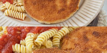 DDR Makkaroni mit Tomatensoße und Jägerschnitzel
