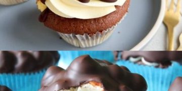 Donauwellen Muffins mit Pudding