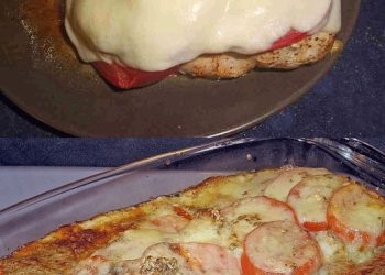 Hähnchenbrustfilet mit Tomate und Mozzarella in Kräuter Sahne Sauce