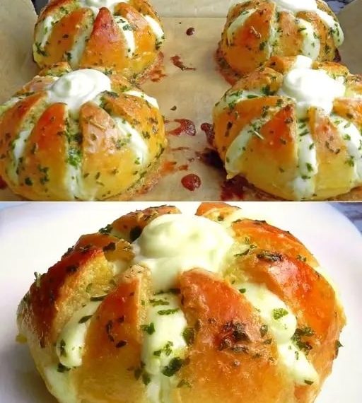 Frischkäse-Knoblauchbrot