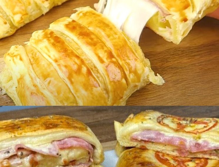 Blätterteigstrudel mit Schinken und Käse, Suchtfaktor Garantiert!