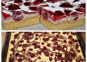 Marmorblechkuchen mit Kirschen, super lecker