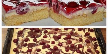 Marmorblechkuchen mit Kirschen, super lecker