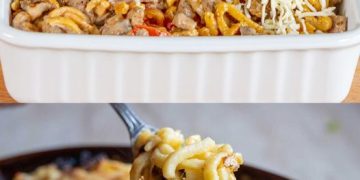Das ist Saulecker, Gyros Spätzle Auflauf in 5 MInuten im Ofen