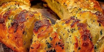 Selbstgebackenes Knoblauchbrot