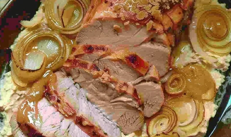 Honig-Senf Kassler Auf Rahm-Zwiebeln