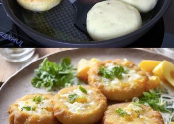 Kartoffelfrikadellen gefüllt mit Schmelzkäse, Zum reinlegen lecker