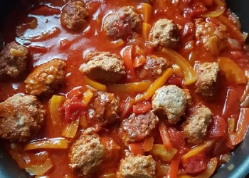 Lecker Hackbällchen in Paprikarahmsauce