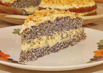 Mohnkuchen mit Paradiescreme so einfach gemacht !