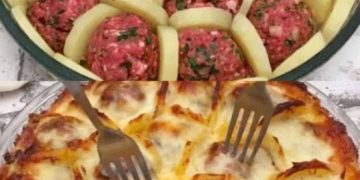 Potato and Meatball Gratin