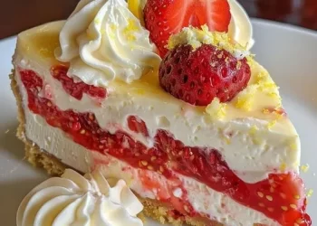 Erdbeer -Zitronenkäsekuchen