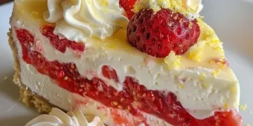 Erdbeer -Zitronenkäsekuchen