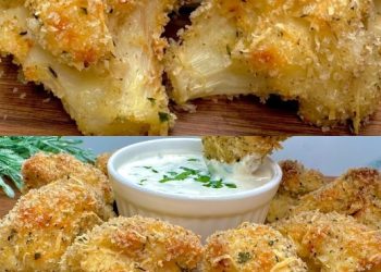 Goldene knusprige Blumenkohlhäppchen