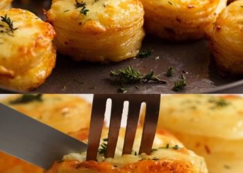 Mini-Kartoffel-Dauphinoise (Gratin-Stapel)