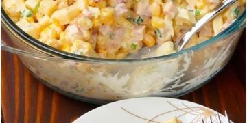 Ess mich Dumm Salat mit Mayo und 1 Packung Kochschinken