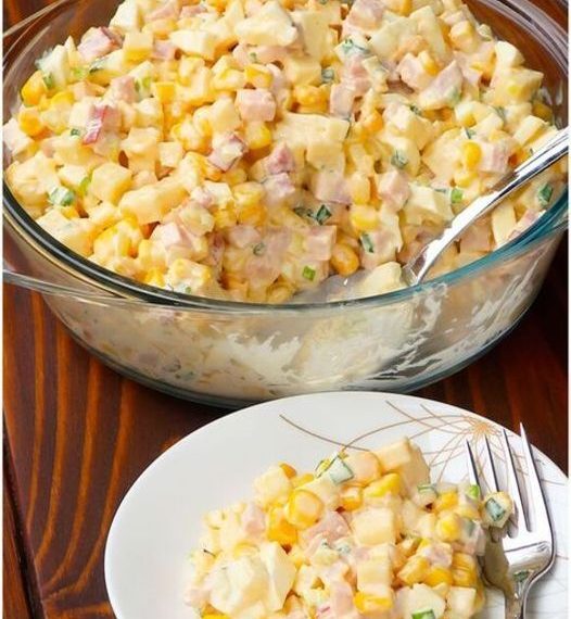 Ess mich Dumm Salat mit Mayo und 1 Packung Kochschinken