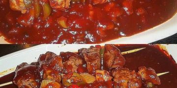 Schaschlik mit selbstgemachter Schaschliksoße