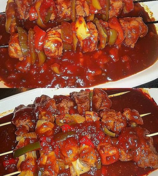 Schaschlik mit selbstgemachter Schaschliksoße