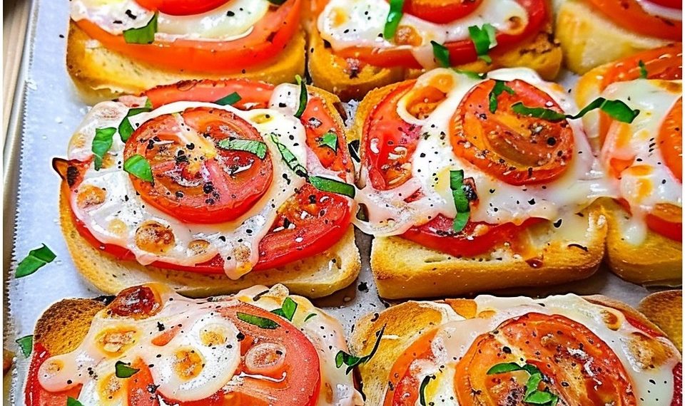 Heute Abend Vor Dem Abendessen Tomaten Mozzarella Toast Im Ofen Gebacken
