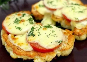 Gebackener Blumenkohl mit Tomaten und 200 g Mozzarella