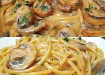 Champignons Spaghetti aus der Pfanne