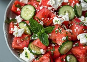 Wassermelonen-Gurken-Salat Mit Feta