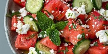 Wassermelonen-Gurken-Salat Mit Feta