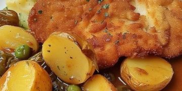 Schnitzel mit Rosenkohl