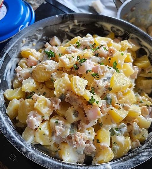 Kalorienarmer Kartoffelsalat mit Joghurt & Gurke
