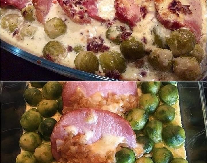 Kasseler-Rosenkohl-Auflauf