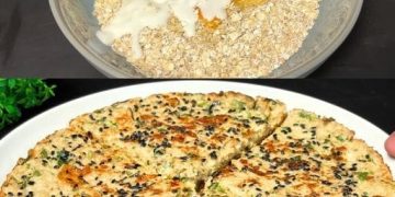 Gesunde Haferflocken-Käse-Pfannkuchen