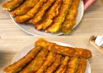 Einfach 100% Schmackofatz, Panierte Zucchini Scheiben in 10 Minuten!