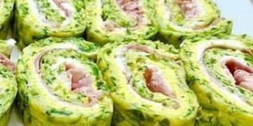 Zucchinirollchen mit Schinken und Käse