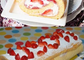 Erdbeer-Biskuitrolle Rezept 