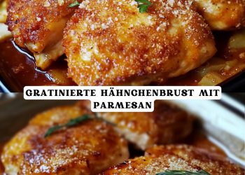 GRATINIERTE HÄHNCHENBRUST MIT PARMESAN