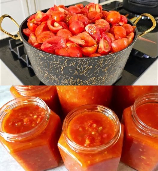 Tomatensauce mit 250ml Essig die mache ich jedes Jahr