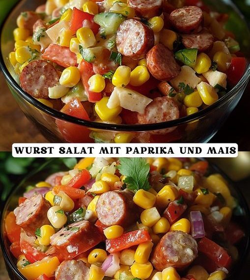 WURST SALAT MIT PAPRIKA UND MAIS