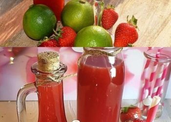 Erdbeerlimes mit 700 ml Wodka, schmeckt wirklich besser als Gekaufter