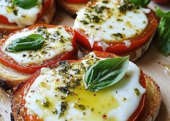 Tomaten Mozzarella Toasts im Ofen