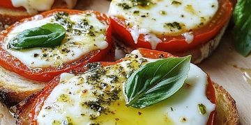 Tomaten Mozzarella Toasts im Ofen