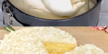 Kokos-Biskuitkuchen, luftig-leicht und schmeckt wunderbar!