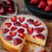 Biskuitkuchen mit Erdbeeren in 5 Minuten ein Tassenrezept
