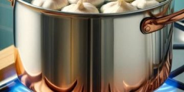 5 Knoblauchzehen in einem großen Topf kochen und dann so verwenden – meine Großmutter hat das den ganzen Sommer über gemacht